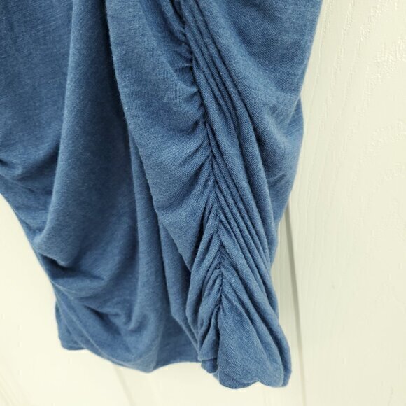 Prana Modal Foundation Ruched Short Sleeve Tee Mini Dress M Blue - Picture 14 of 16